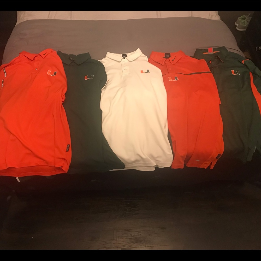 Set of 5 - Nike Miami Hurricanes Polos